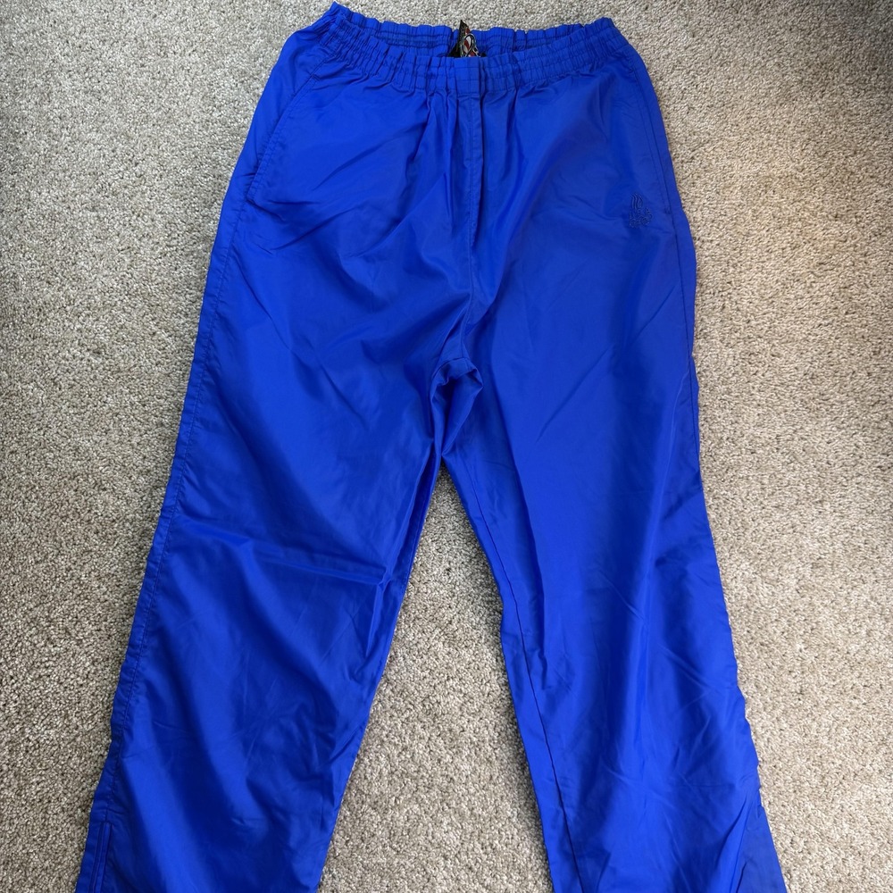 Vintage USA Olympic Pants Mens Medium Blue Nylon Warm Up Track Rings Athletic